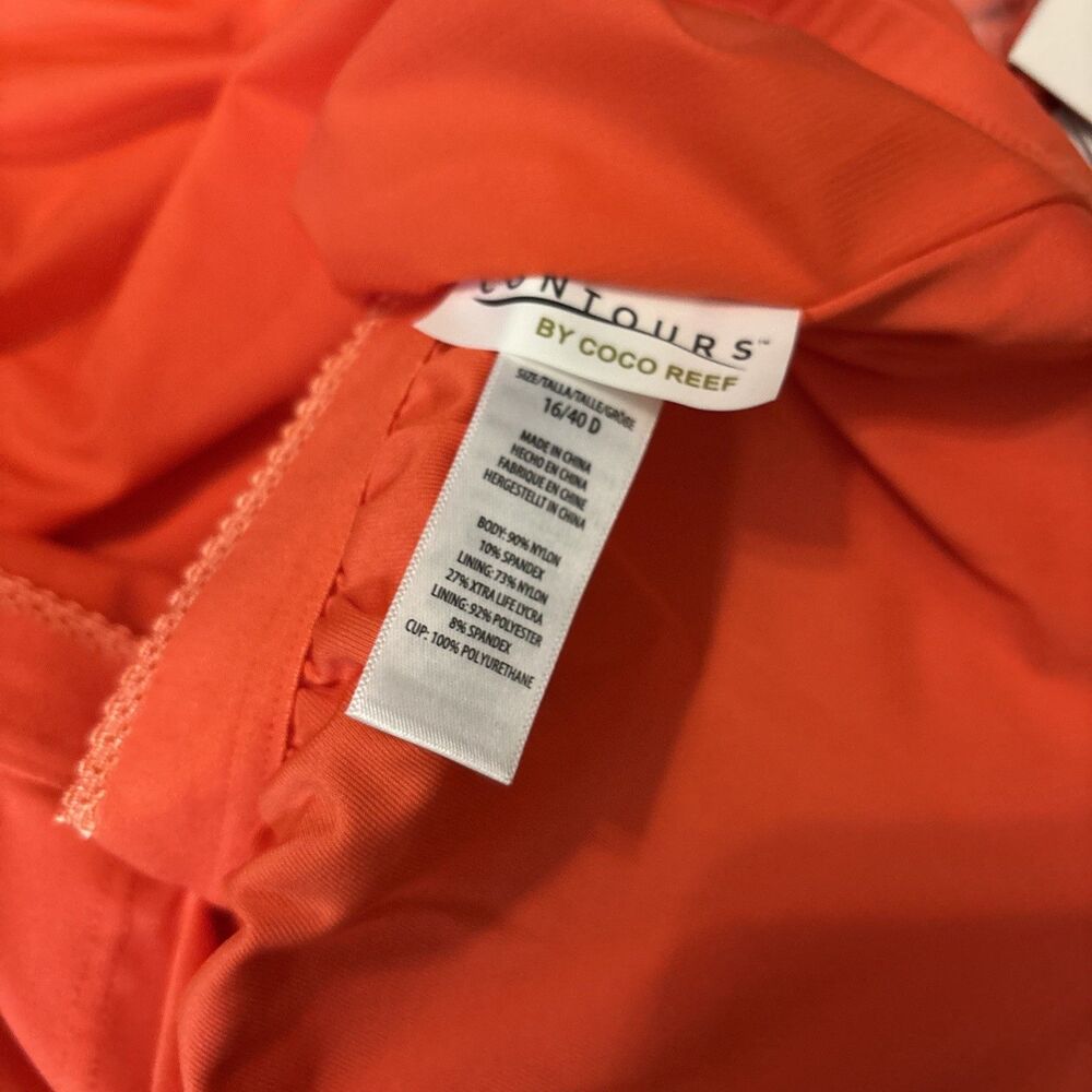 NEW Contrours Coco Reef Orange Tankini Top Koi 40D Bra Sized  NWT Textured - Picture 8 of 10
